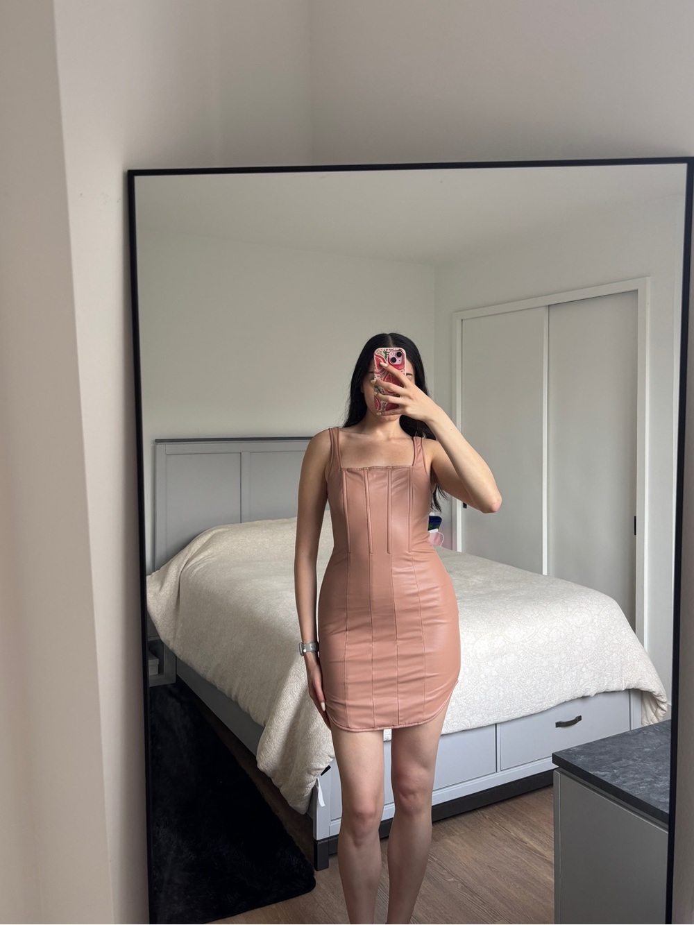 Forever 21 Tan Faux Leather Dress